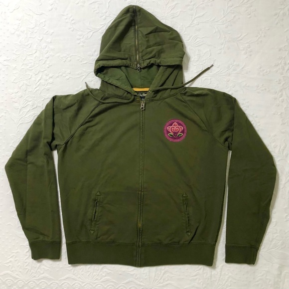 Lucky Brand Hoodie Embroidered Zip Sweatshirt Dragon Design Vintage Artwear  XL - Picture 3 of 12